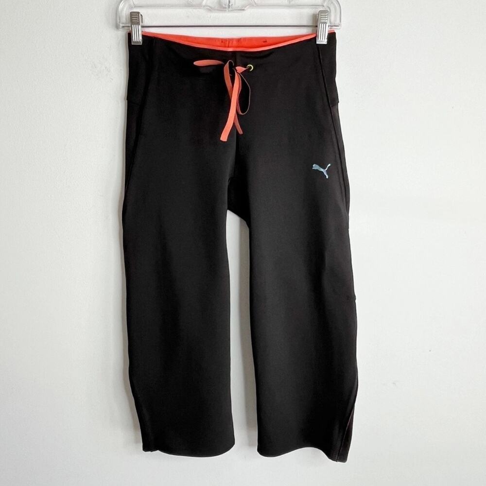 Puma Women's Cropped Pants Capri Size XS Black & Pink Athletic USP Dry Sport - Picture 3 of 11